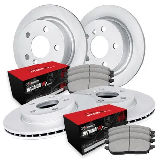 R1 Concepts WJUN2-74004 Brake Rotor- Carbon Coated W/ Optimum Oe Pads